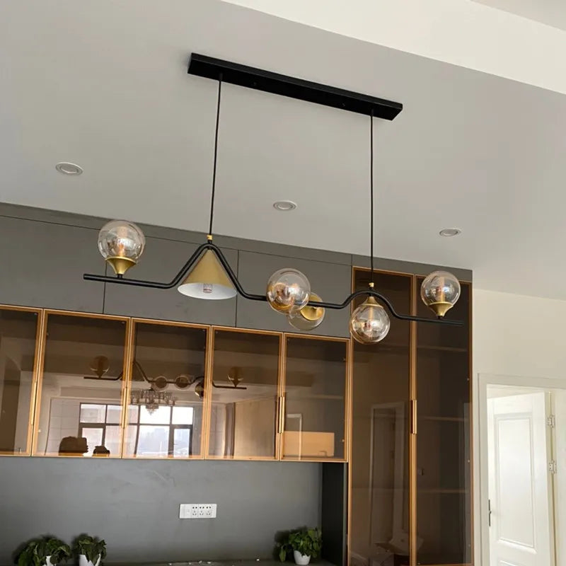 lustre moderne en verre LED pour intérieur décoratif - vue 2 sur 10