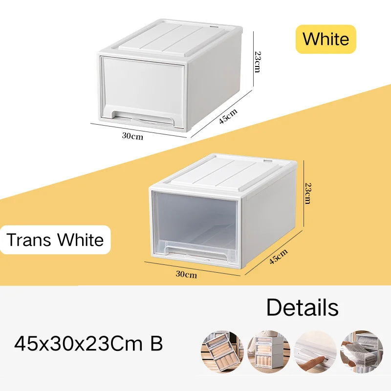 tiroirs empilables en plastique transparent pour rangement pratique - vue 14 sur 48
