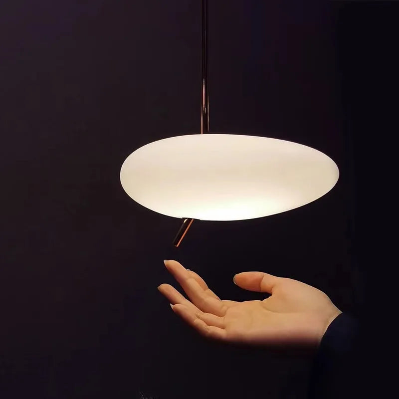 lampe led nordique suspendue avec interrupteur tactile et galets de verre