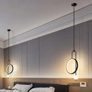 Gold Ring Pendant Light Modern Ball Led Hanging Lamp Bedroom Bedside Nordic Living Room Home Decor Background Lighting