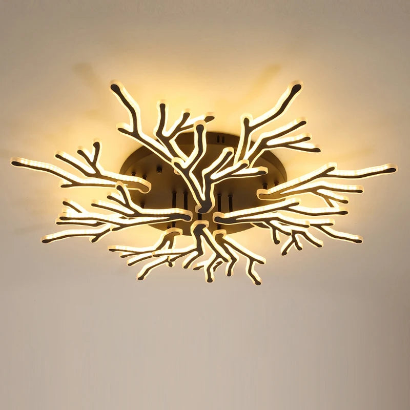 lustre créatif en forme de branche moderne en fer pour décoration intérieure - vue 7 sur 16