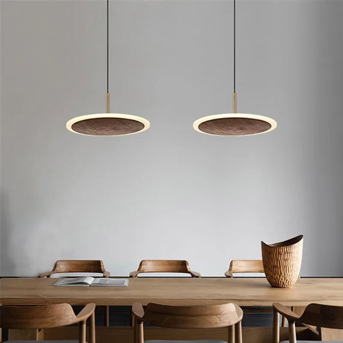 lustre minimaliste en bois massif noyer noir style européen