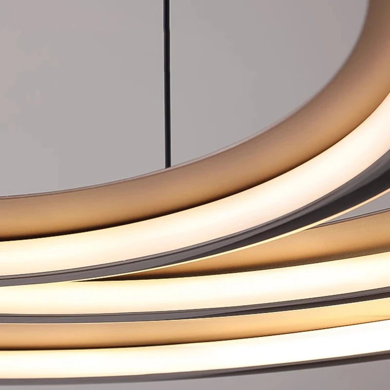 lustre rond moderne led pour intérieur style luxueux suspendu - vue 7 sur 8