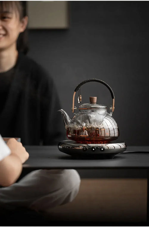 Bouilloire en verre resistante pour thé infusion moderne