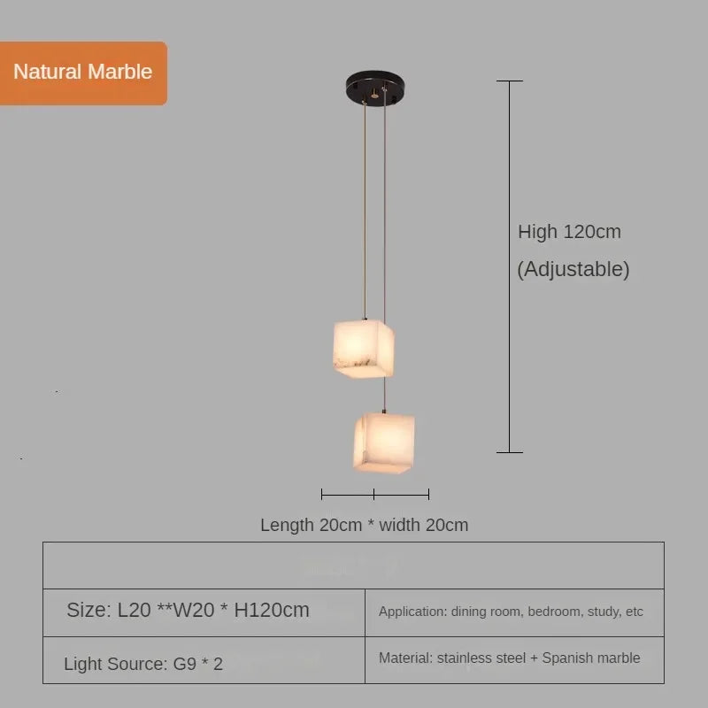 lustre en marbre espagnol style chinois minimaliste pour intérieur élégant