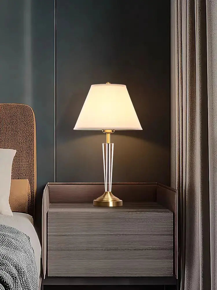 lampe de chevet en cristal tout cuivre de luxe européenne