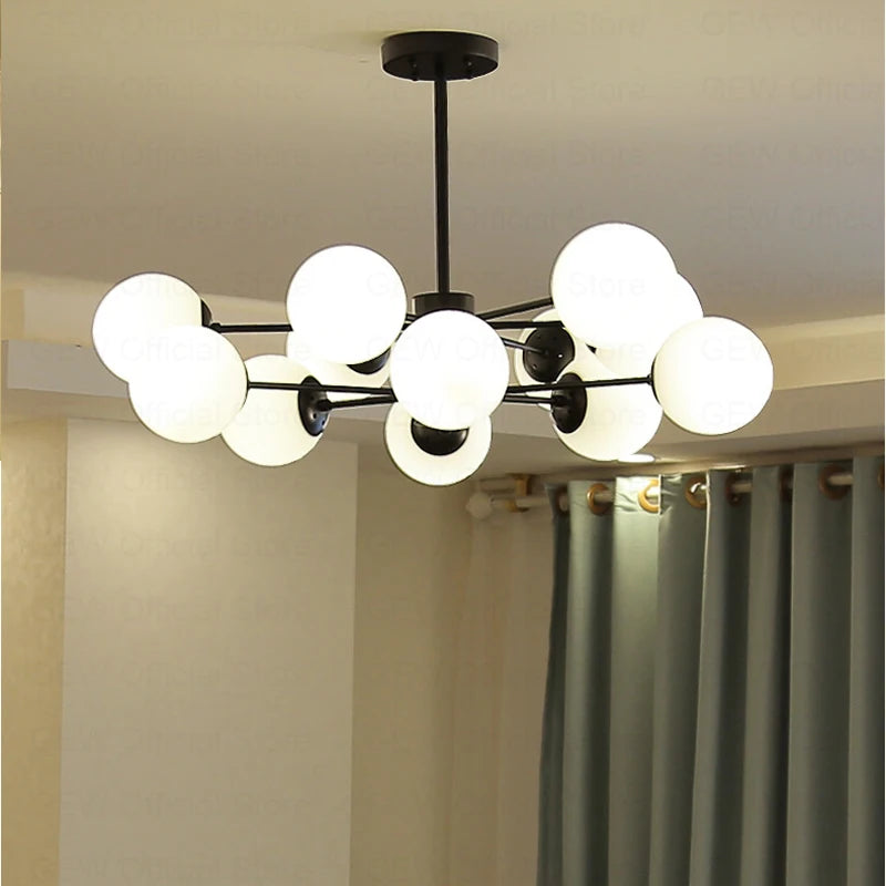 lustre moderne magic bean en verre pour décoration maison