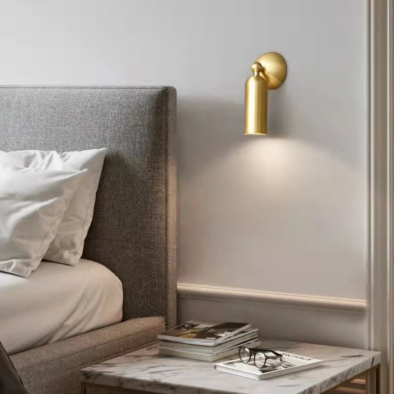 applique murale led en laiton moderne rotative avec gradation