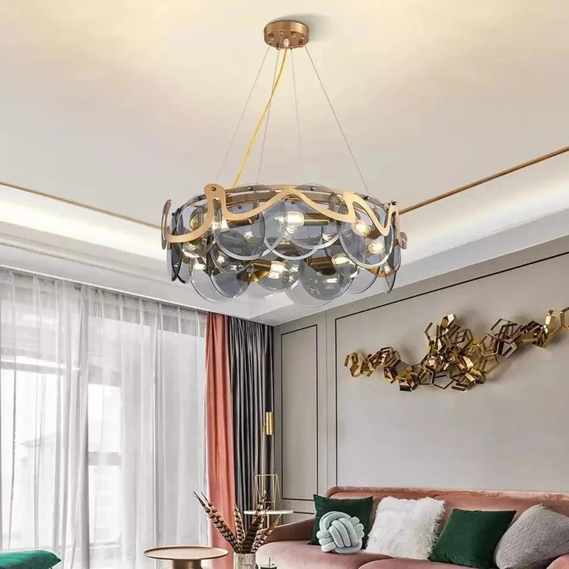Suspension en verre style nordique post-moderne luxueux 2023