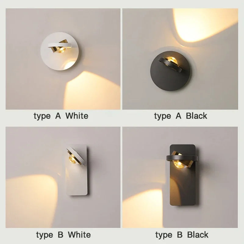 applique murale led moderne rotative pour décoration intérieure - vue 6 sur 10