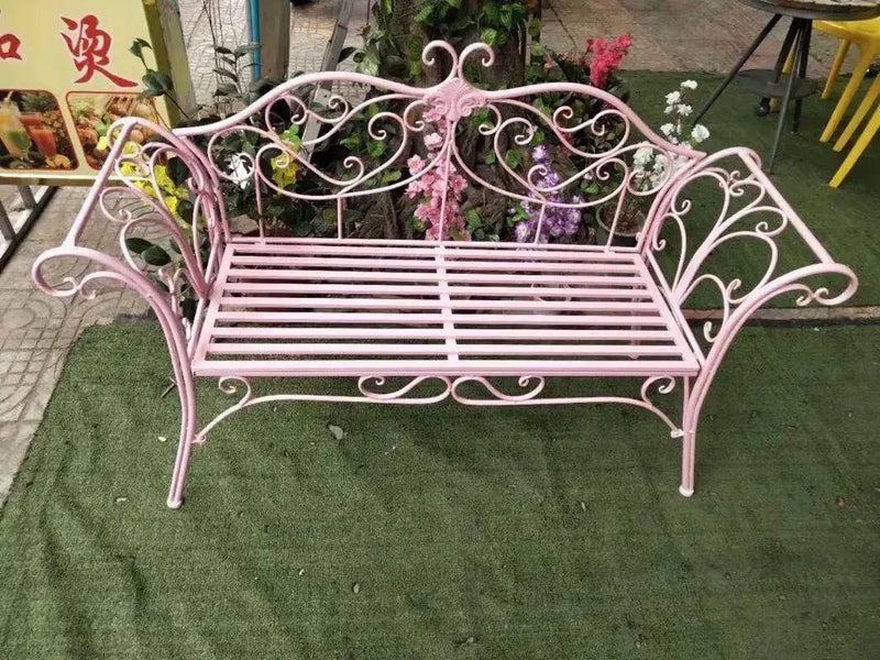 banc de jardin fer forgé table et chaises extérieur