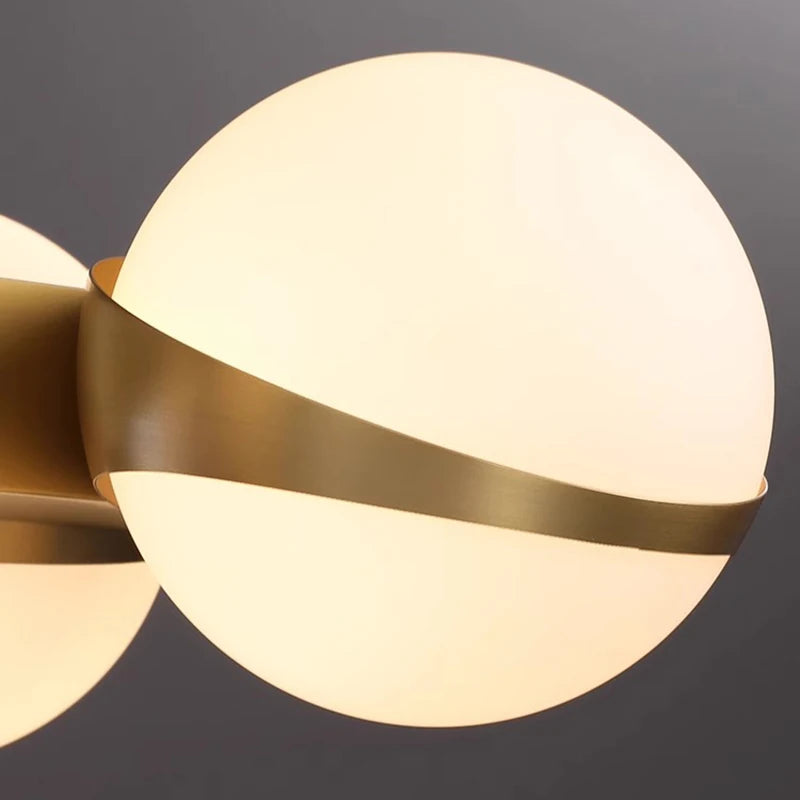 Lustre doré design intérieur moderne LED - vue 7 sur 9