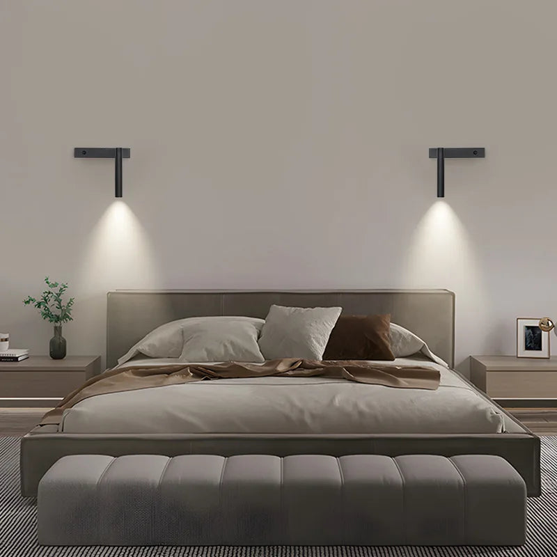 applique murale led minimaliste rotative et réglable avec interrupteur - vue 3 sur 8