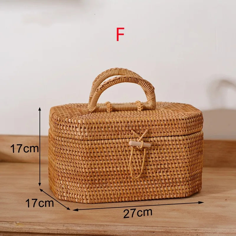 panier de rangement en rotin pour aliments et thé - vue 12 sur 16