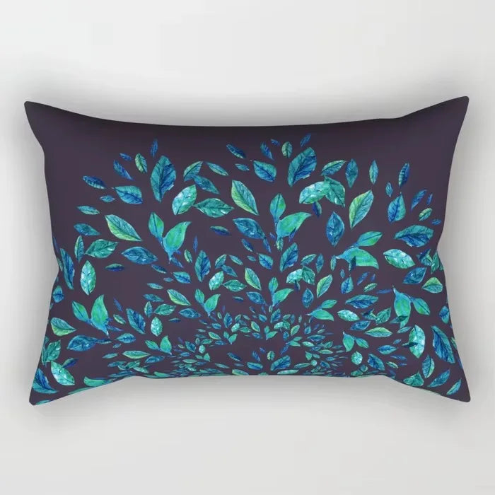 housse de coussin rectangulaire motif fleurs tropicales 30 x 50 cm