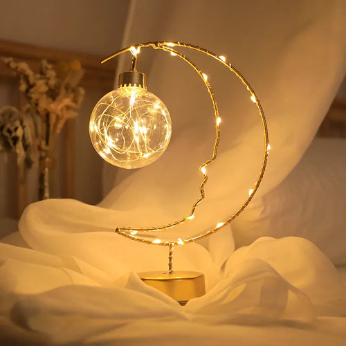 Lampe LED fer lune étoiles enfants