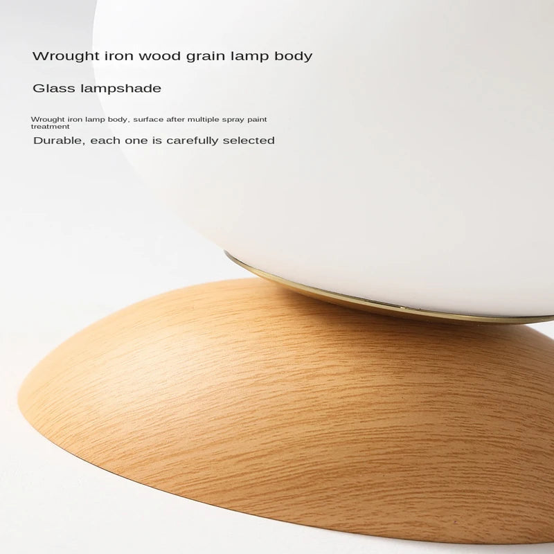 Plafonnier moderne LED en bois arrondi design - vue 6 sur 10