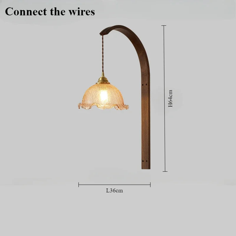 lampe moderne en bois de noyer avec lumière led décorative - vue 21 sur 21