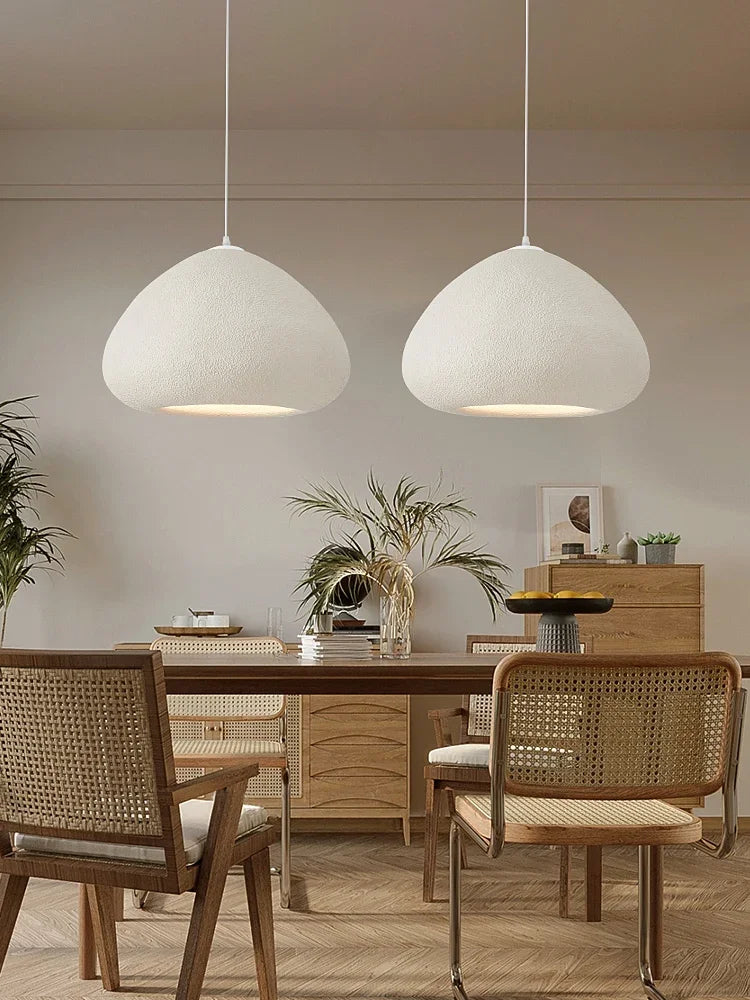 Handmade Wabi-Sabi Restaurant Pendant Light Nordic Cream Style Bar Table Lamp Designer Bedroom Lighting Deco LED Loft Chandelier - vue 4 sur 11