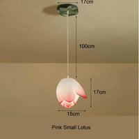 Suspension fleur Lotus style rétro LED