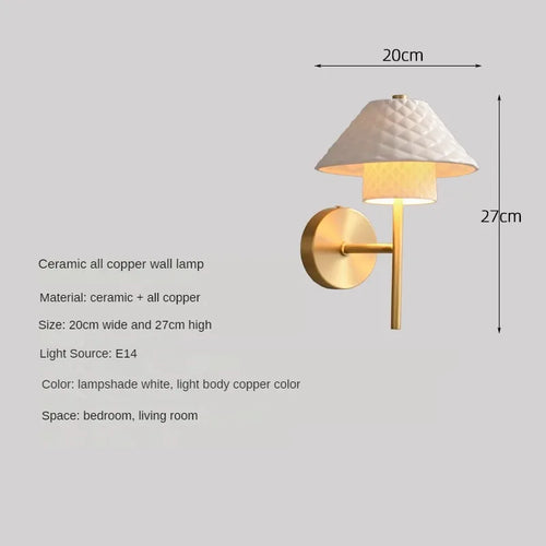 lampe de bureau en céramique et cuivre design moderne angle réglable