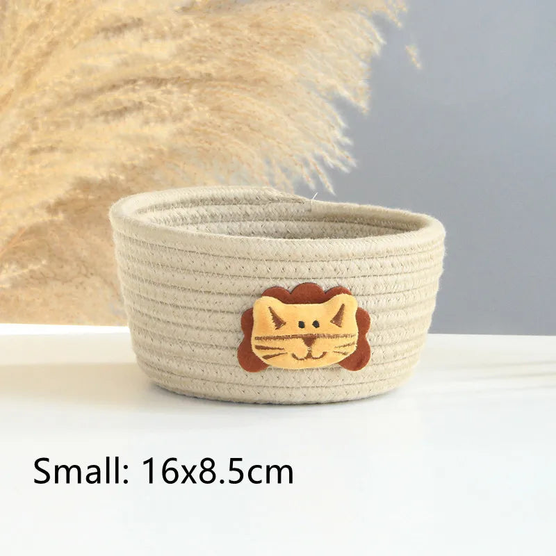 panier de rangement tissé animaux pour jouets et objets divers - vue 9 sur 21
