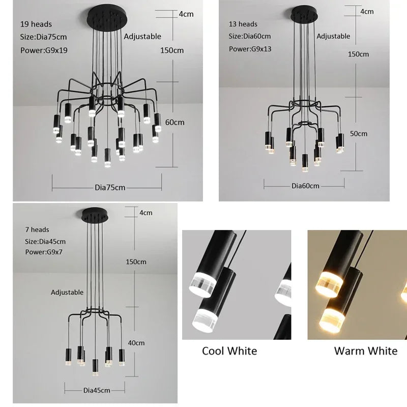 plafonnier moderne créatif à LED pour décoration intérieure - vue 6 sur 7