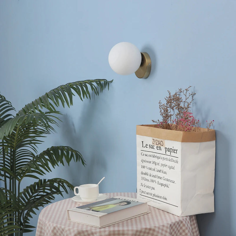 Nordique luxe LED boule désalignée applique salon métal mode moderne minimaliste chevet applique murale chambre luminaire