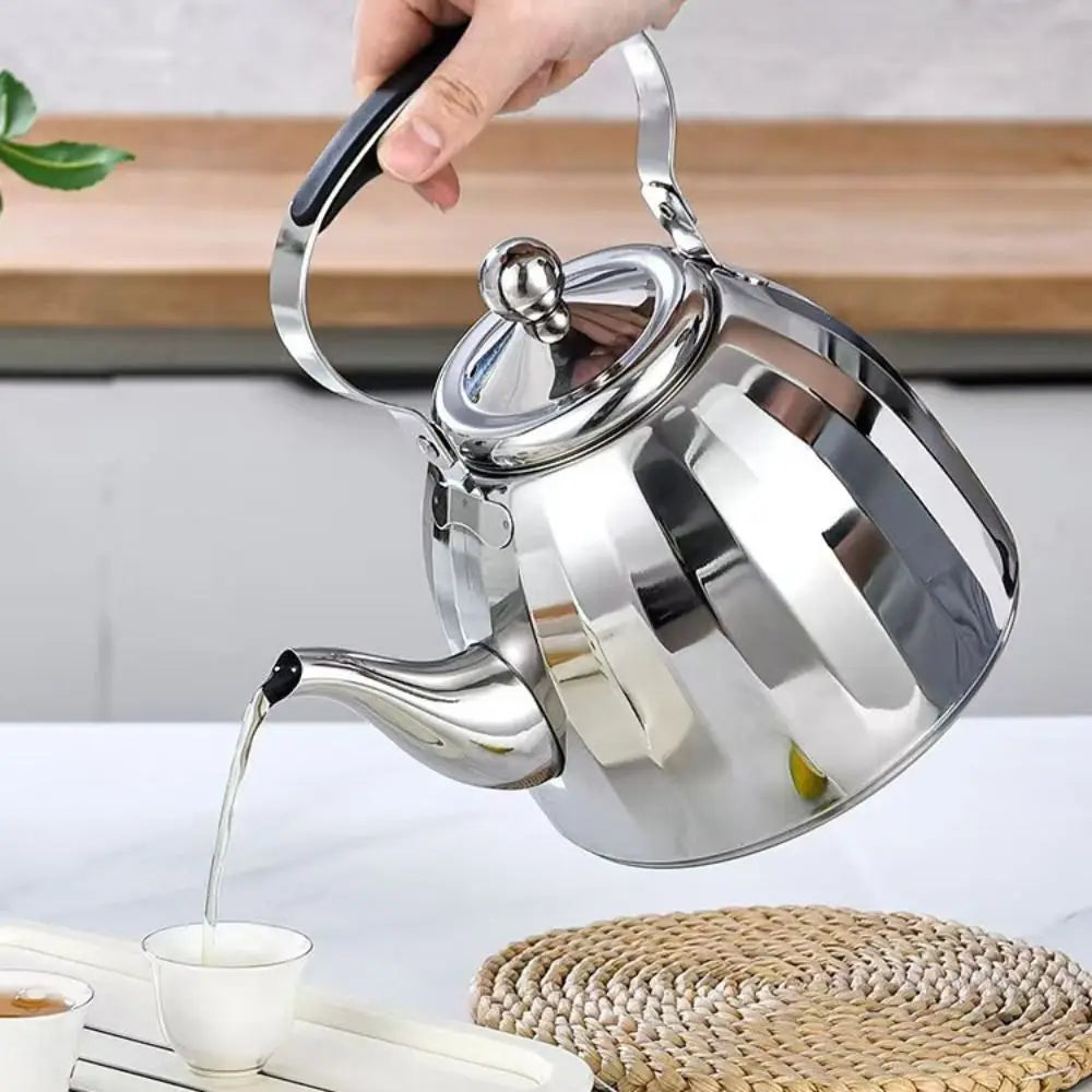 Bouilloire inox motif floral avec infuseur amovible - vue 3 sur 7
