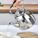 Bouilloire inox motif floral avec infuseur amovible