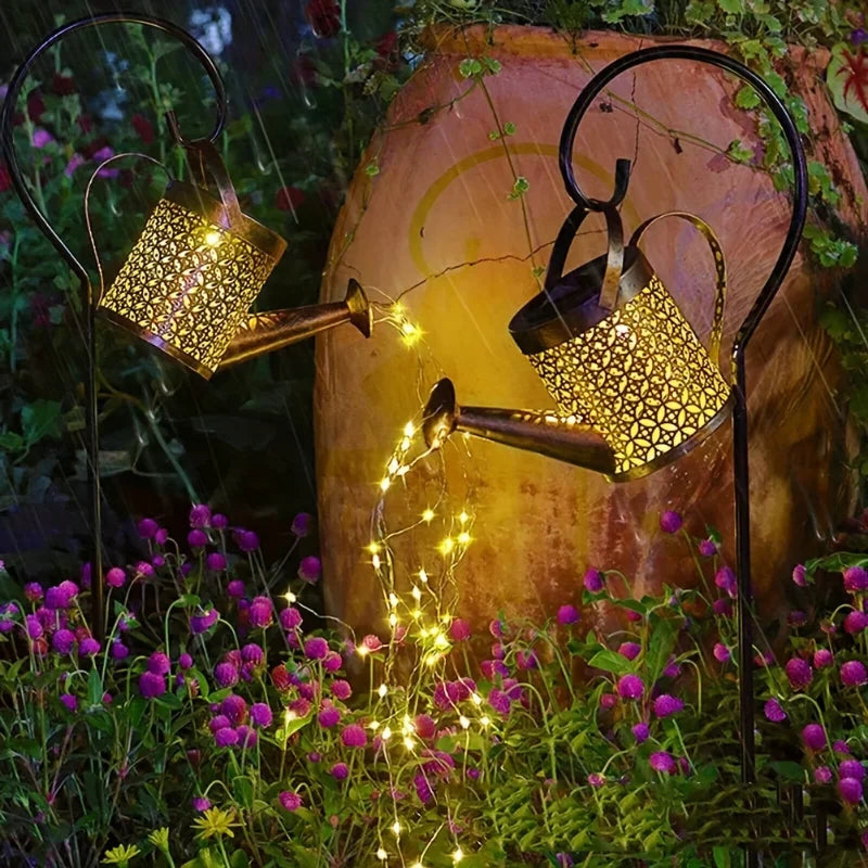 lanterne solaire en métal pour décoration de jardin extérieure - vue 4 sur 7