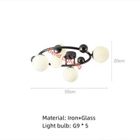 lampe suspendue nordique en métal et verre décorative avec fil réglable
