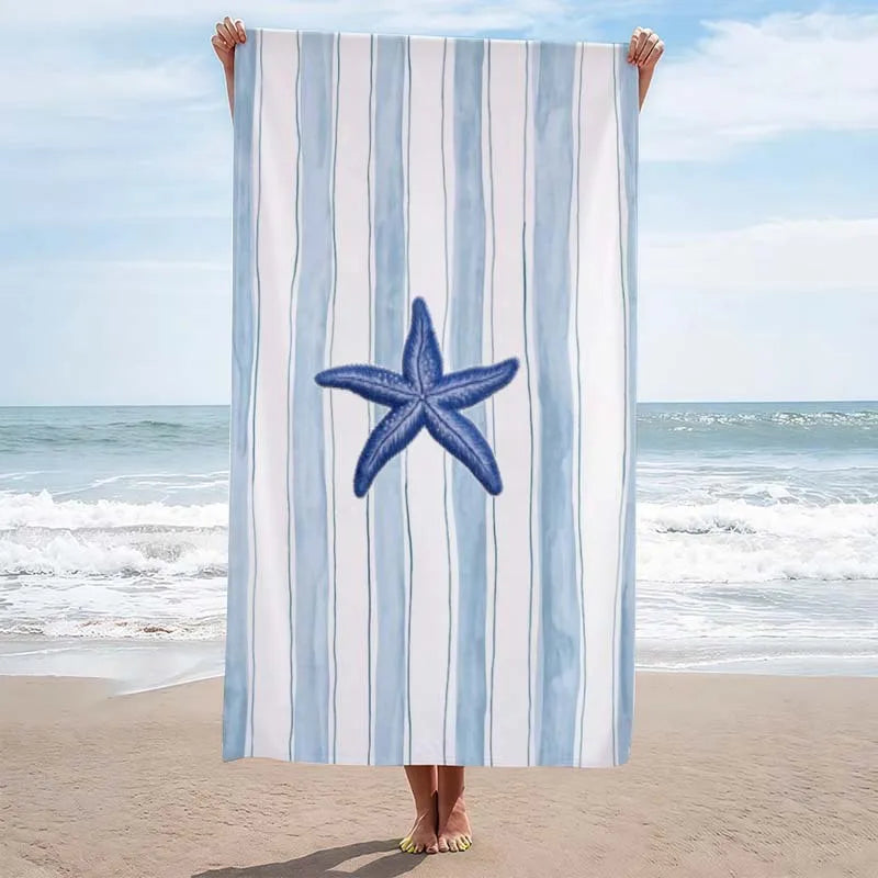 Serviette de plage motif étoiles séchage rapide absorbante