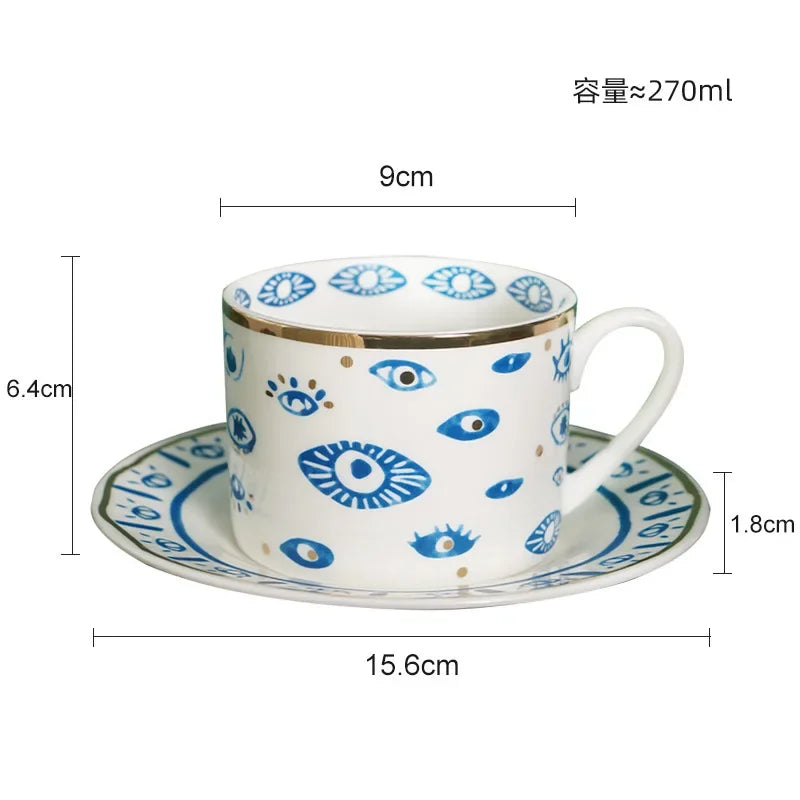 Tasse cafe porcelaine motif animal finition doree europe