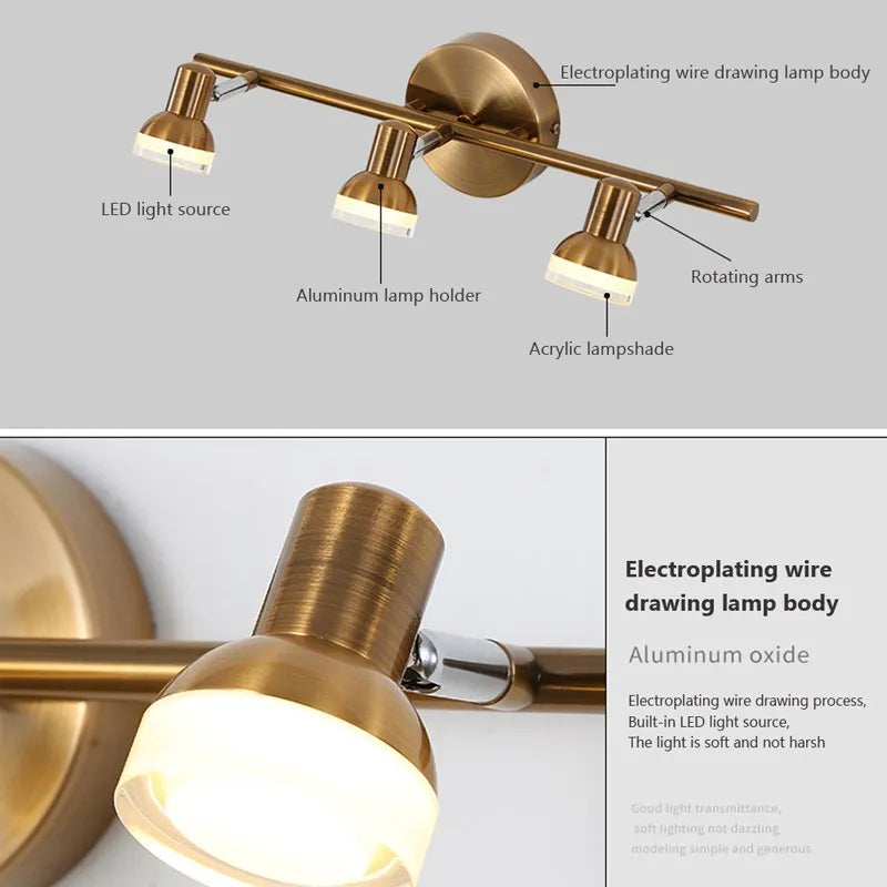 applique murale led simple avec miroir déco - vue 7 sur 12