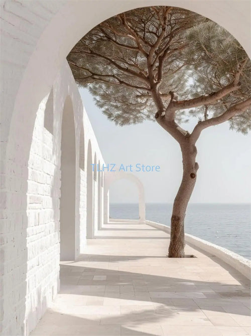 impression moderne de paysage de voyage en grèce santorin