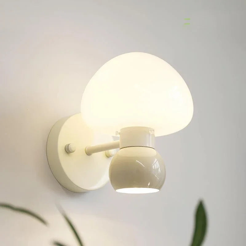 Applique murale crème champignon Double tête G9