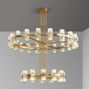 lustre led en cuivre et cristal design moderne luxueux