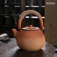 Théière céramique artisanale style kung fu rétro 1l