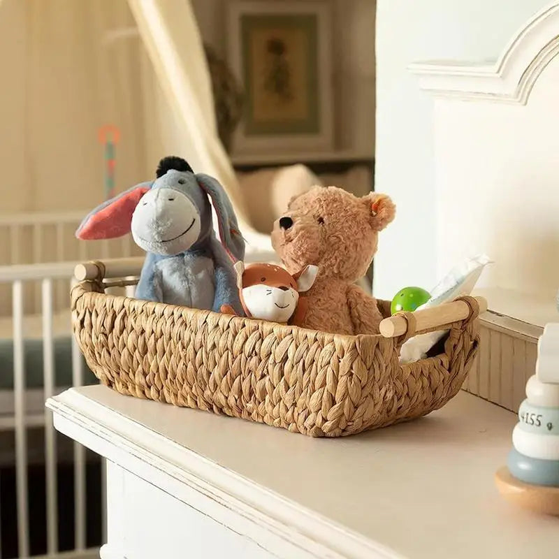 panier en jacinthe d'eau pour rangement aliments et collations - vue 4 sur 7