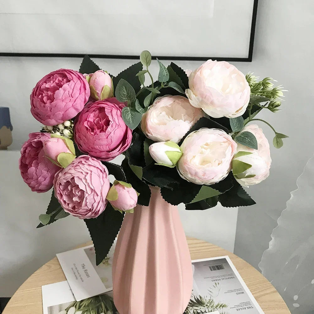 bouquet de pivoines artificielles pour décoration de mariage et maison
