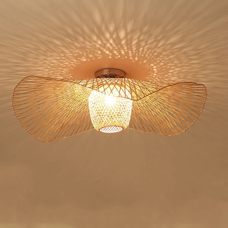 suspension en bambou créative pour éclairage intérieur moderne