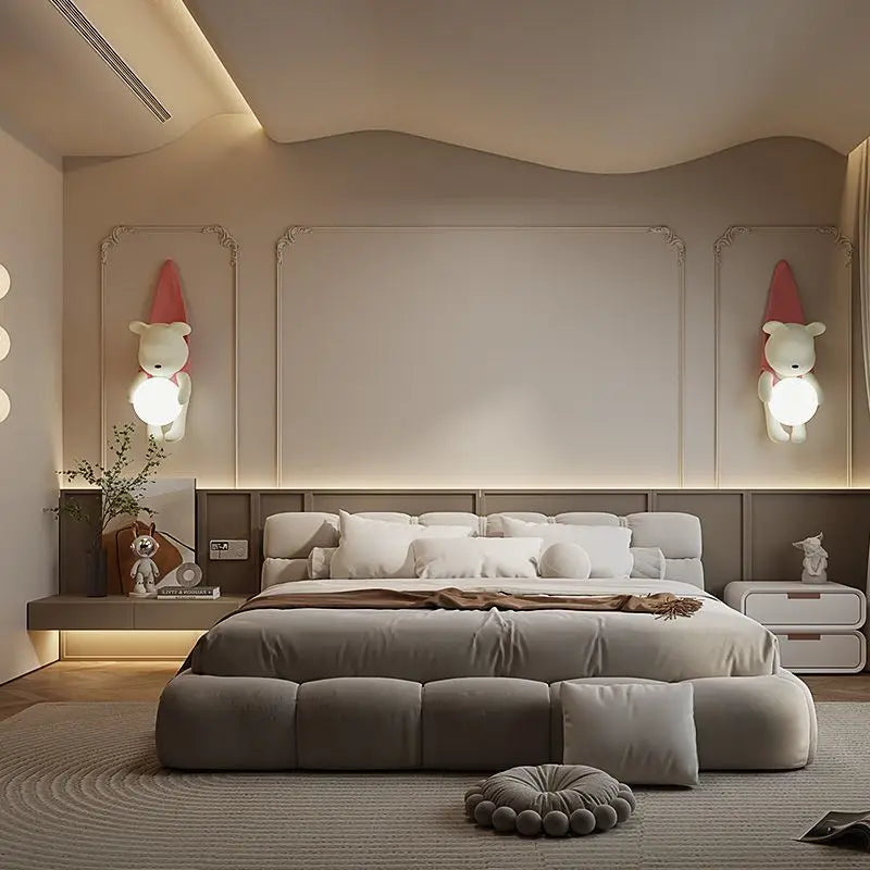 applique murale en résine led petit ours moderne - vue 6 sur 8