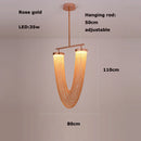 lustre artistique à led en aluminium chromé avec intensité variable