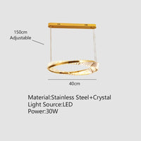 Plafonnier design doré moderne avec cristal
