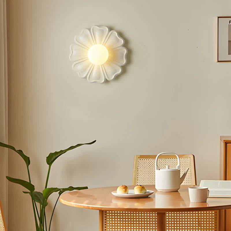 applique murale créative lampe à fleurs en résine pour enfants - vue 4 sur 11