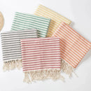 serviette de plage turque grande taille rayures pompons