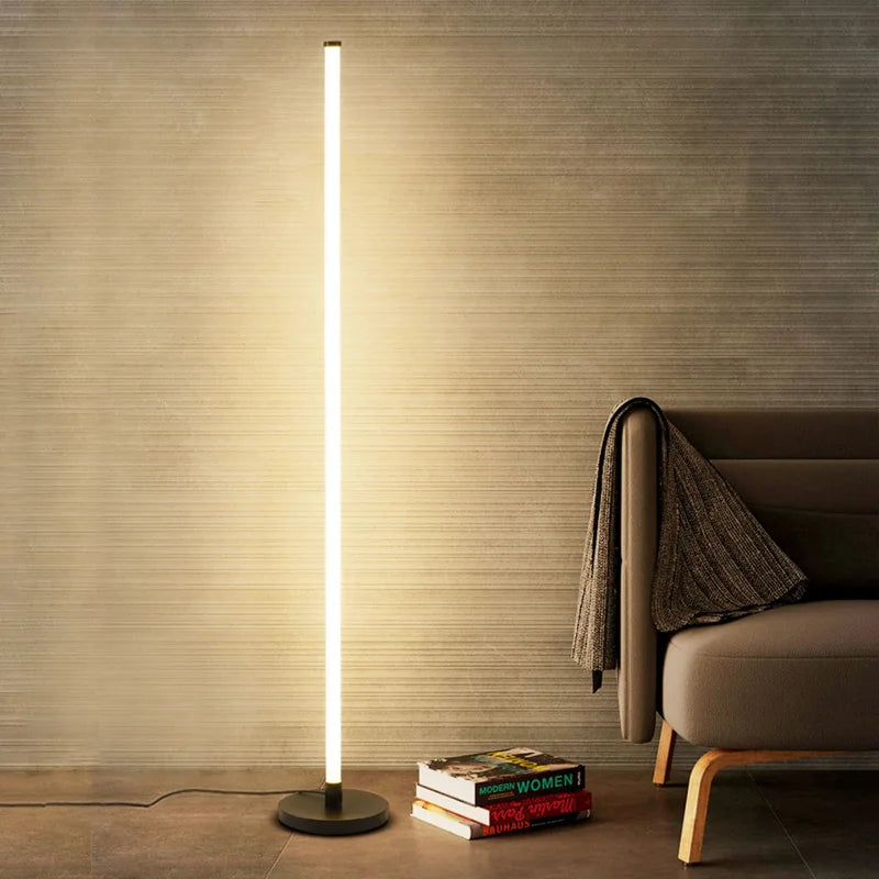 Lampadaire LED moderne longue bande lumineuse chambre salon Luminaire étude éclairage Vertical chambres de chevet décor luminaires Lustre - vue 4 sur 9