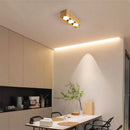plafonnier minimaliste bois brut intérieur chambre bureau couloir vestiaire