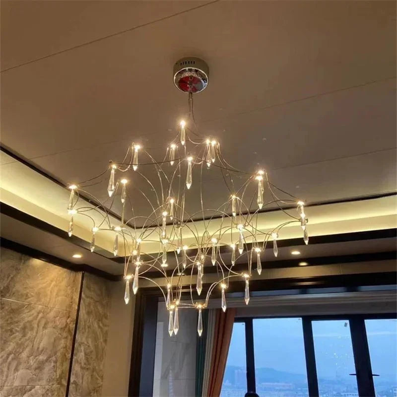 lustre cube d'eau en cristal pour décoration intérieure élégante - vue 4 sur 8